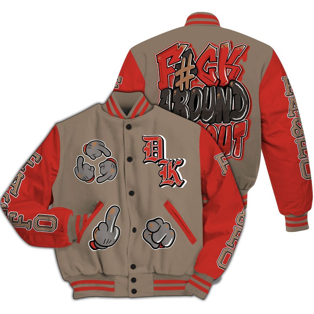 Varsity Jacket To Match Air Max Rocky Distressed - F Around Find Out Graphic All Over Print