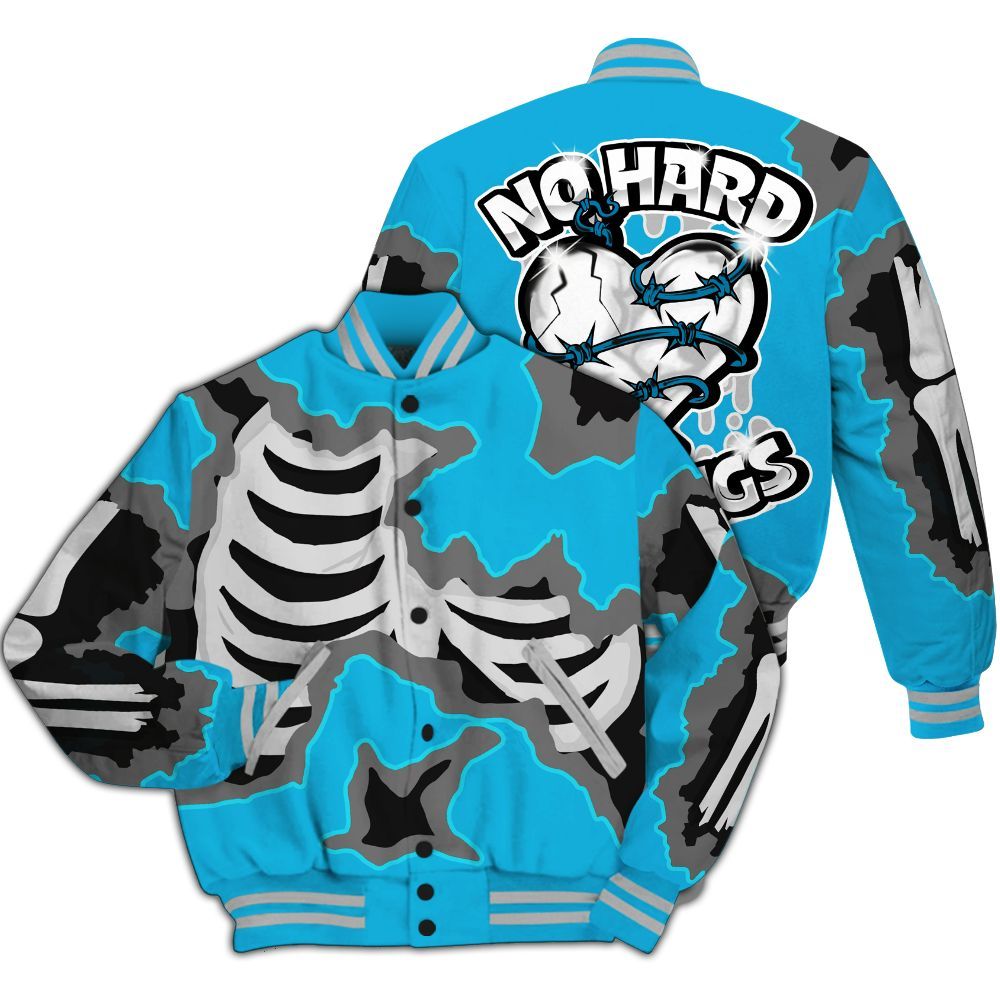 Varsity Jacket To Match Black University Blue 2026 14s - Hard Feeling Graphic Heart Break All Over Print