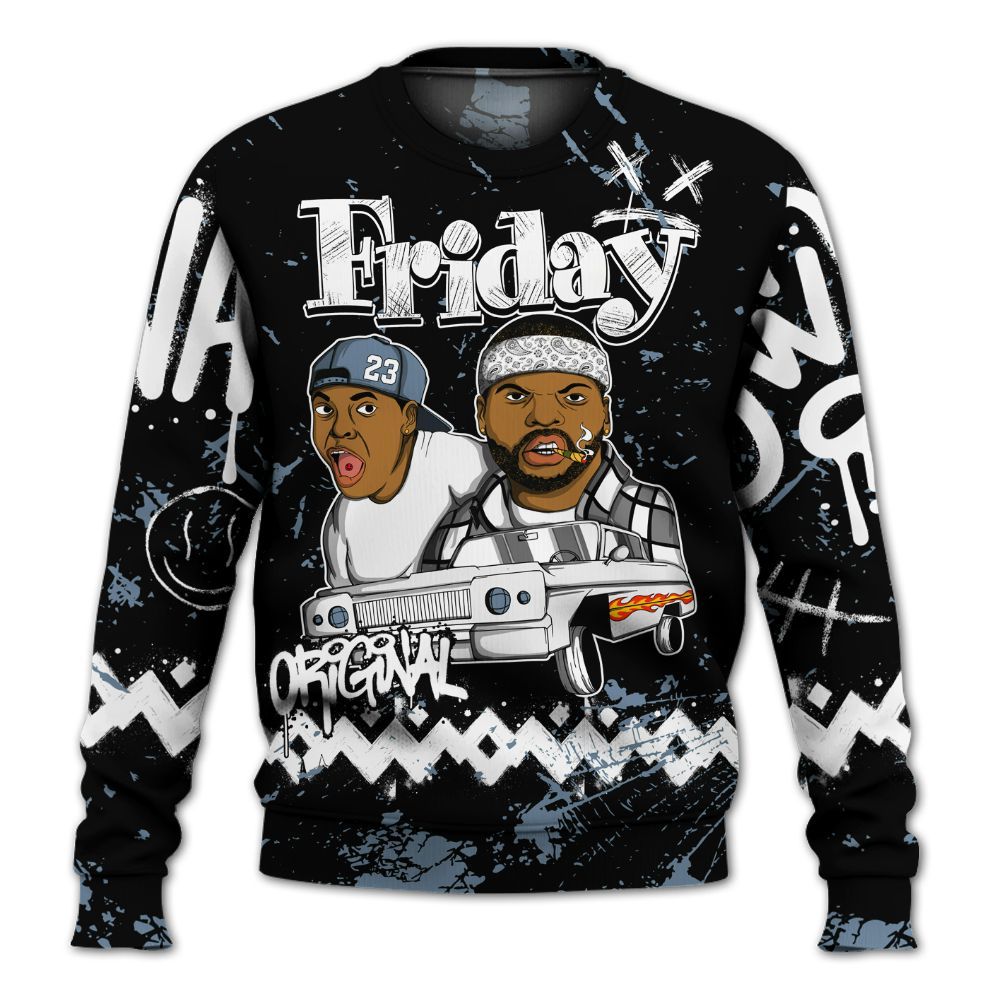 Sweatshirt To Match Black Chrome 6s - Friday Sneaker Crayon All Over Print
