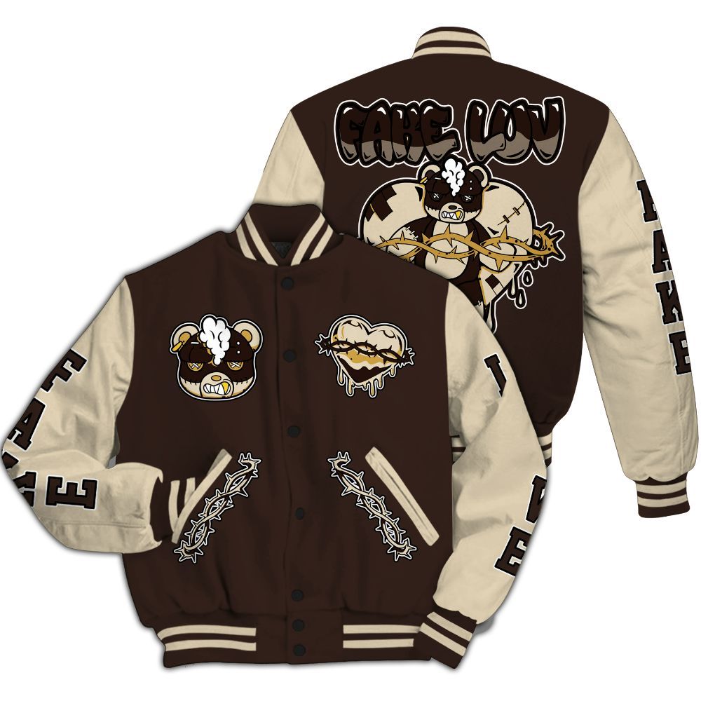Varsity Jacket To Match 2025 Retro Earth 5s - False Romance Hugz All Over Print