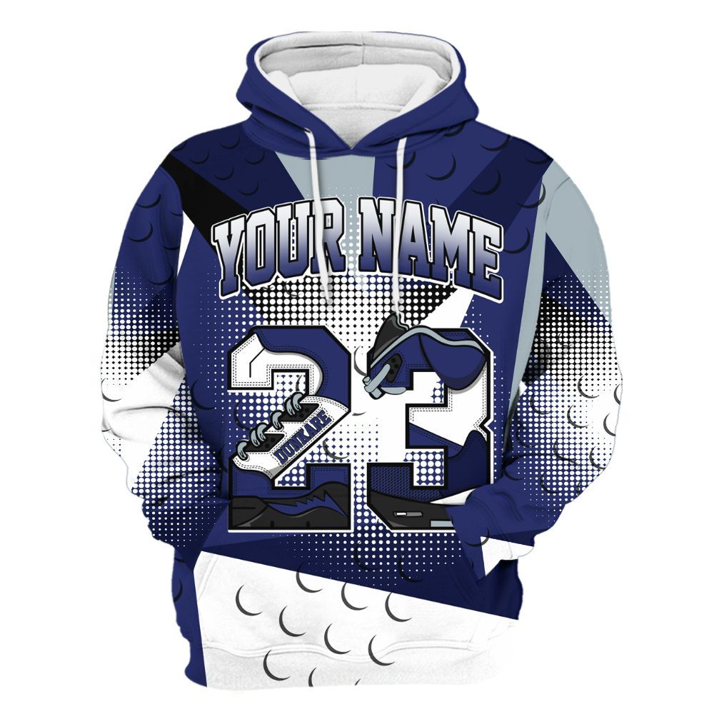 Hoodie To Match Midnight Navy 11s - Poly Custom Name Number 23 5s All Over Print