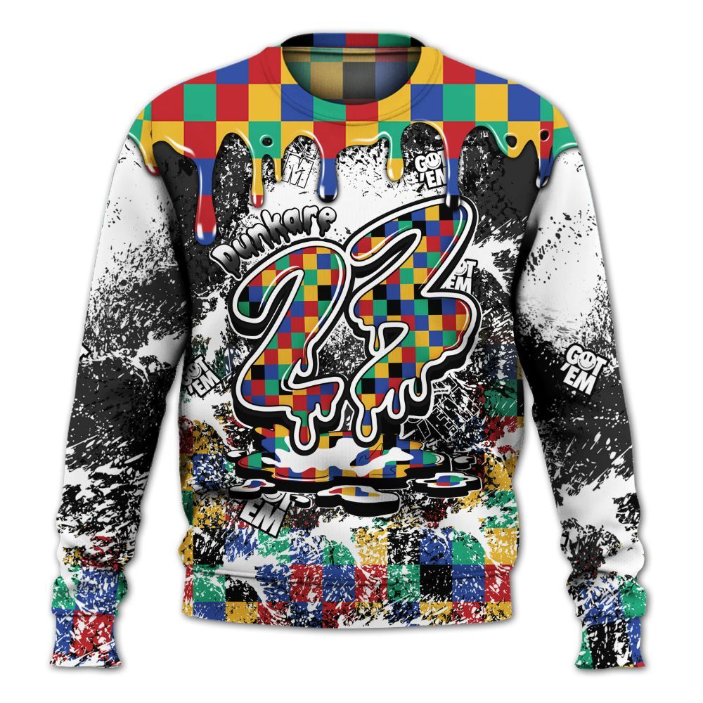 Sweatshirt To Match Air Rainbow Weave - Dripping 23 Drip All Over Print