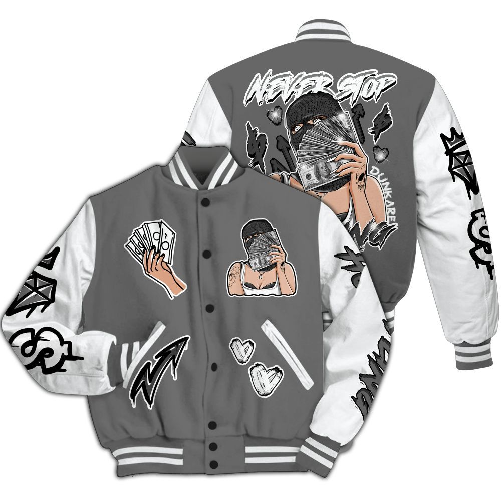 Varsity Jacket To Match Retro Stealth 12s - Hustling Unique All Over Print