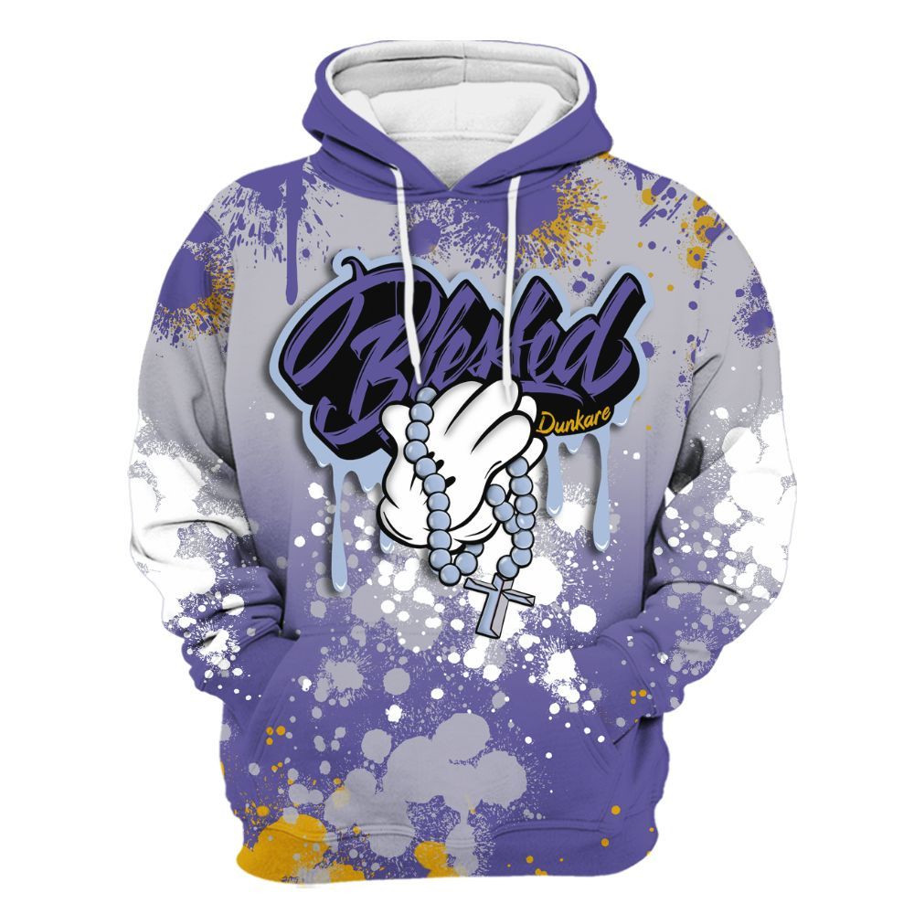 Hoodie To Match Lakeshow 4s - God Blessed Ink Drip All Over Print