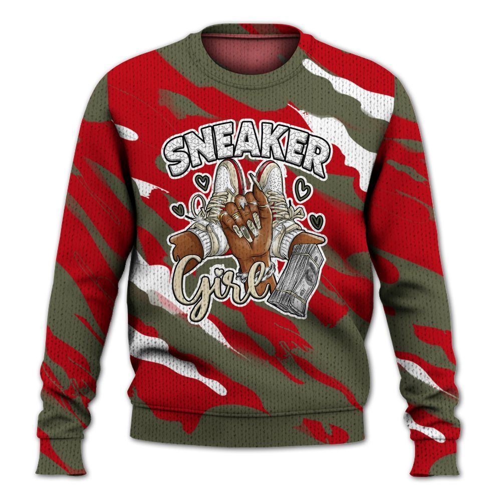 Knitted Sweater To Match Low OG Medium Olive 1s - Sneakerz Girlz Colored