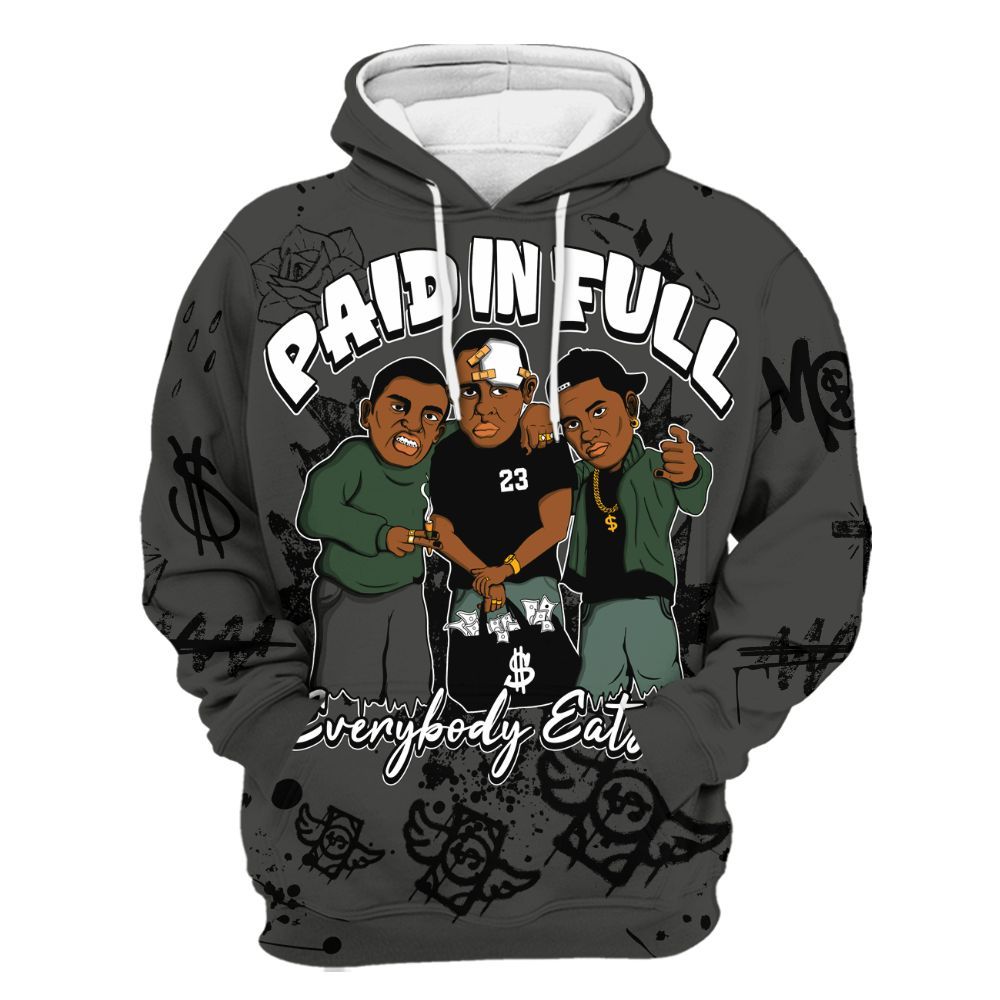 Hoodie To Match Dunk Low Skateboards Black - Everybody Paid In Full Crayon All Over Print