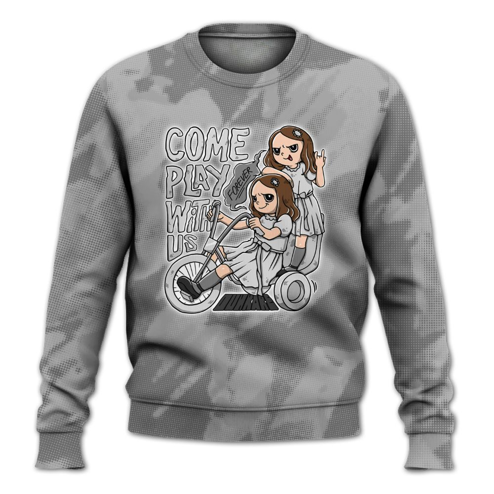 Sweatshirt To Match Black Wolf Grey 12s - Come Hangout Halloween Abstract Halftone All Over Print