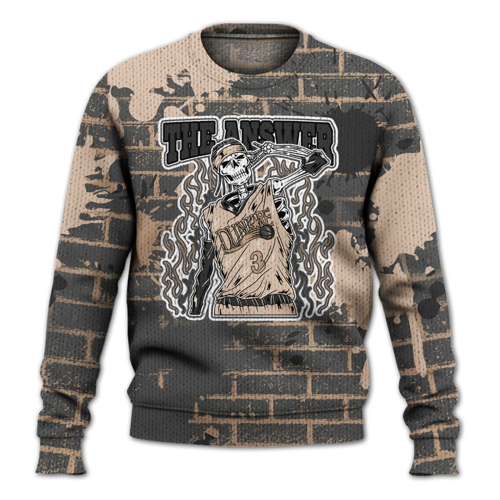 Knitted Sweater To Match Kobe 9 EM Mamba - Allen Answer Skeleton Brick