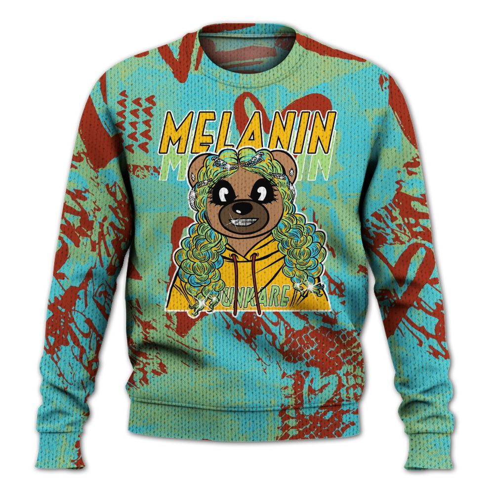 Knitted Sweater To Match SB Dunk Di'Orr Greenwood - Pigments Bear Heart Grunge