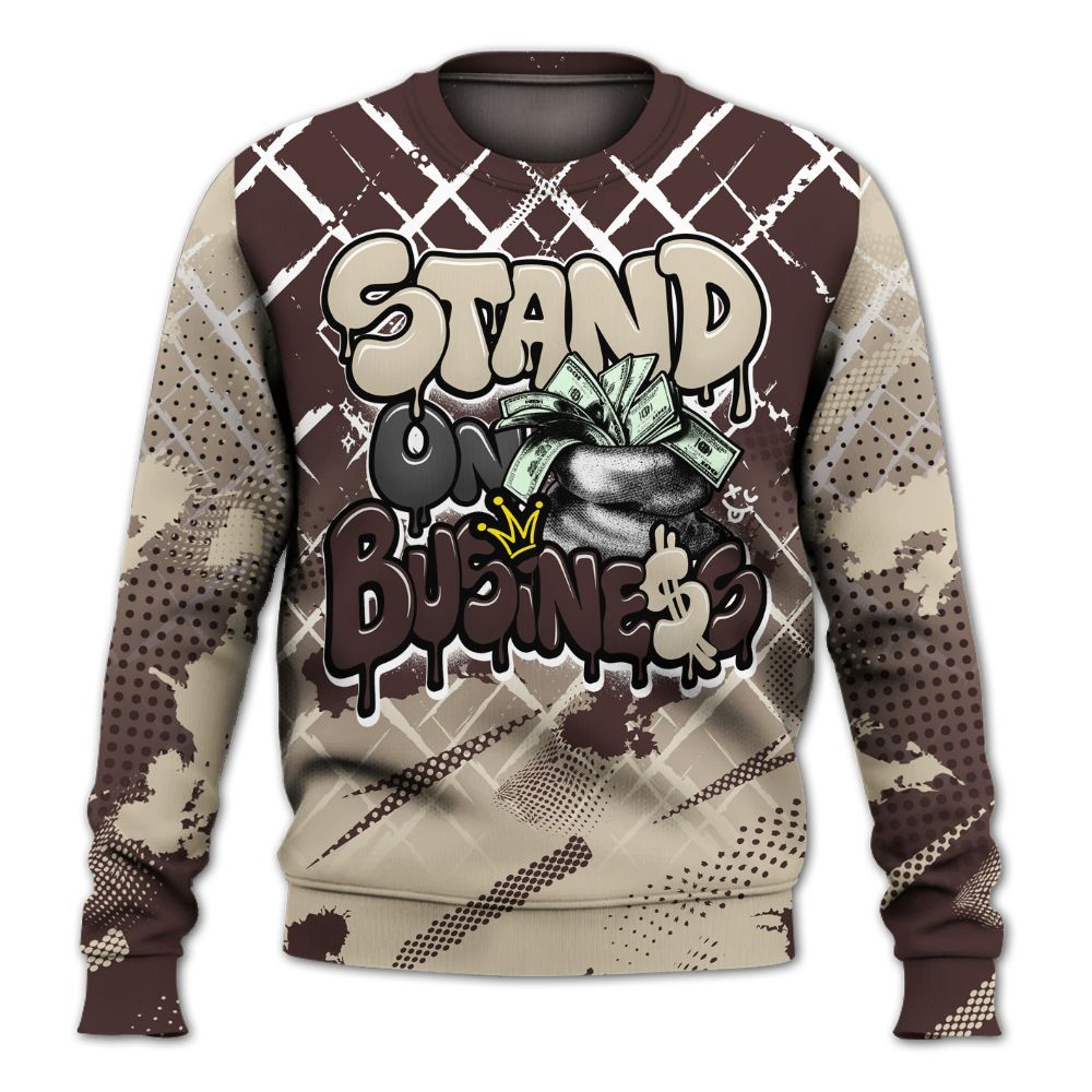Sweatshirt To Match Burgundy Crush 3s - Halftone Stand Business Dripping All Over Print