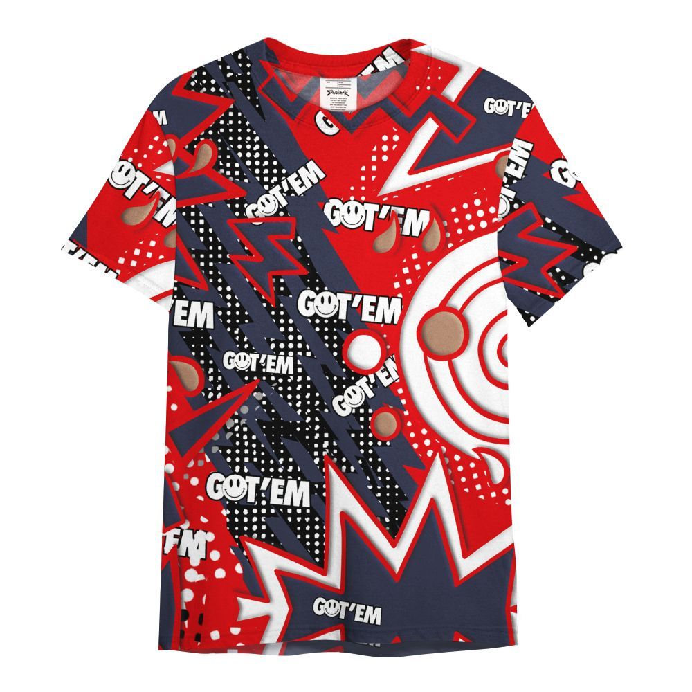 Shirt To Match Low OG Howard Bison 1s Varsity Jacket, Retro Vintage 90s All Over Print