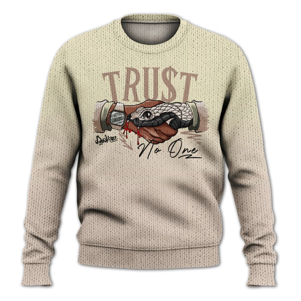 Knitted Sweater To Match A Ma Maniere X Fossil Stone 4s - Snake Trust No One Drip