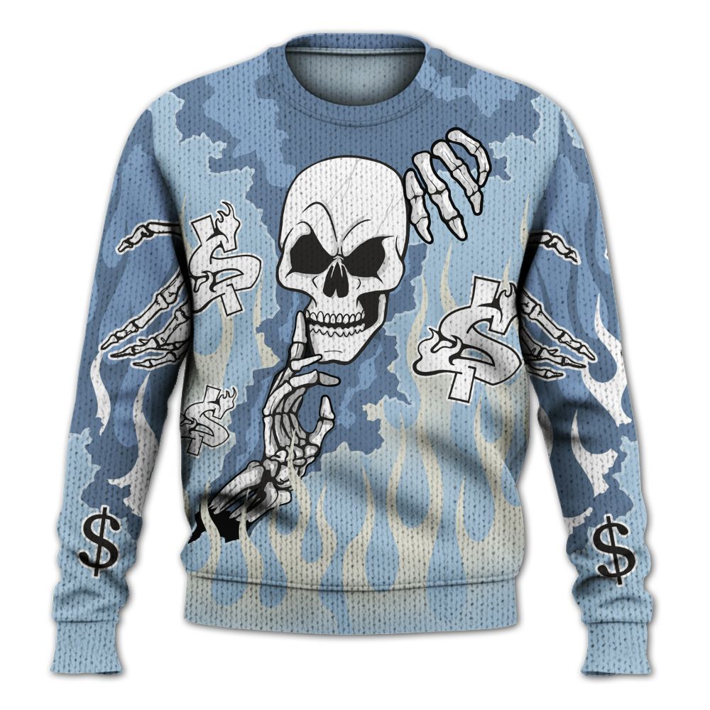 Knitted Sweater To Match Forget Me Not 4s - Ones Move In Silence Graphic Trapped