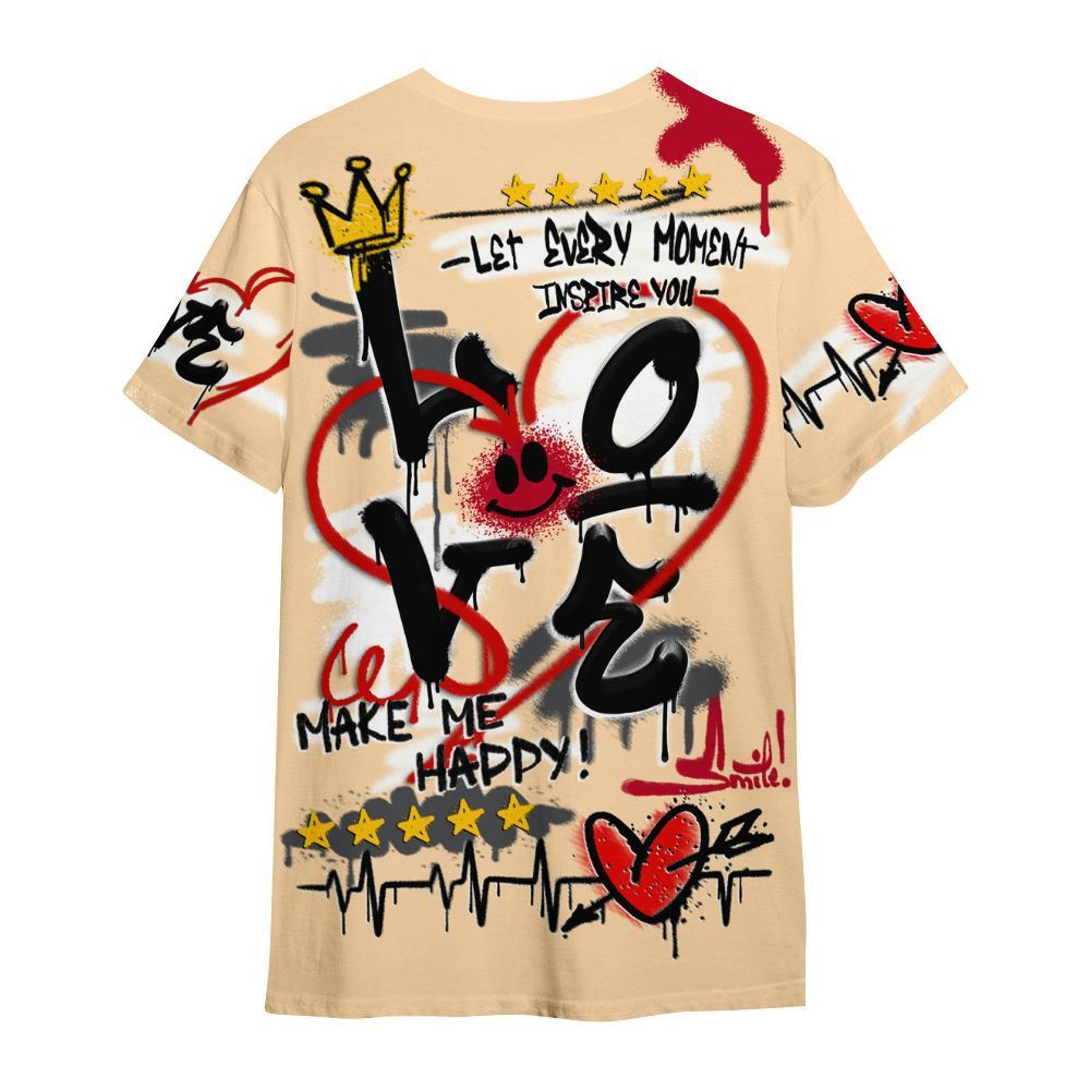 Shirt To Match Retro Pizza GS 4s - Happy Love Beats Graffiti Streetwear All Over Print