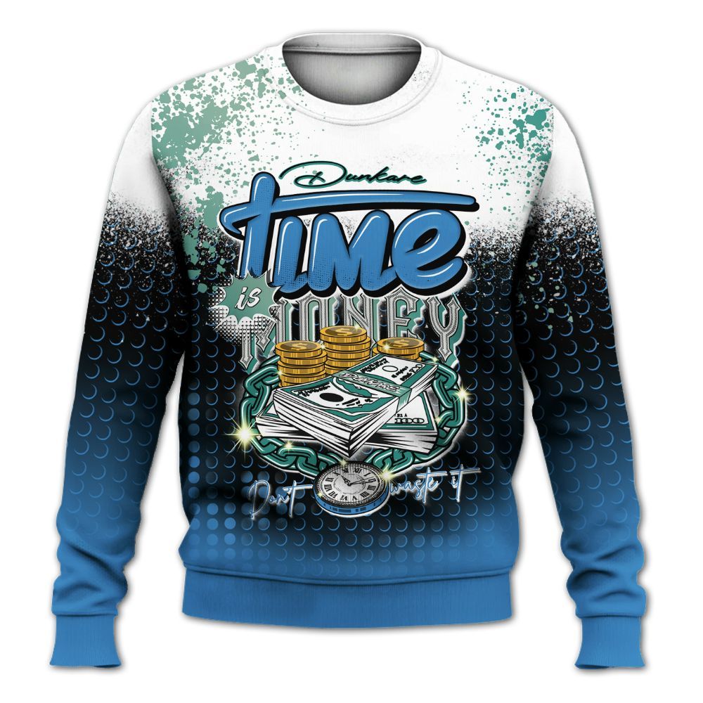 Sweatshirt To Match Low Carolina 17s - Halftone Time Is Money All Over Print