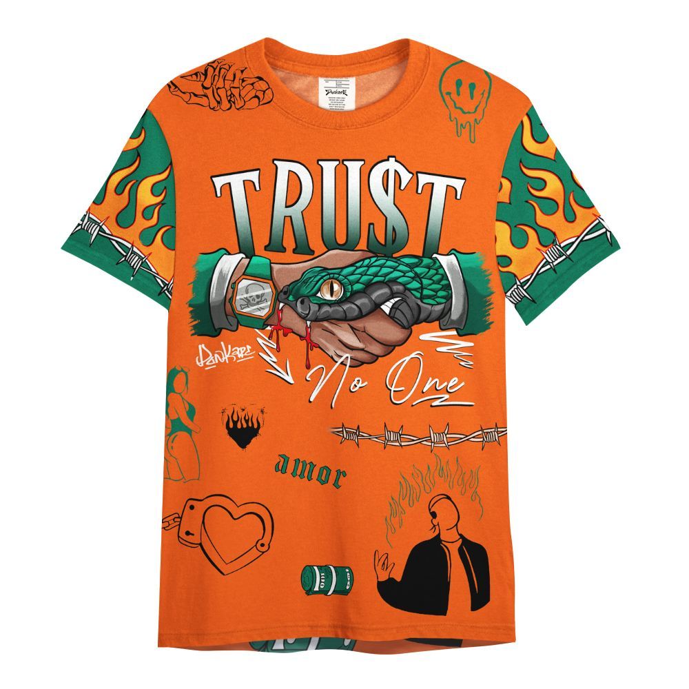 Shirt To Match SoleFly Sail Gorge Green 3s - Snake Trust No One All Over Print