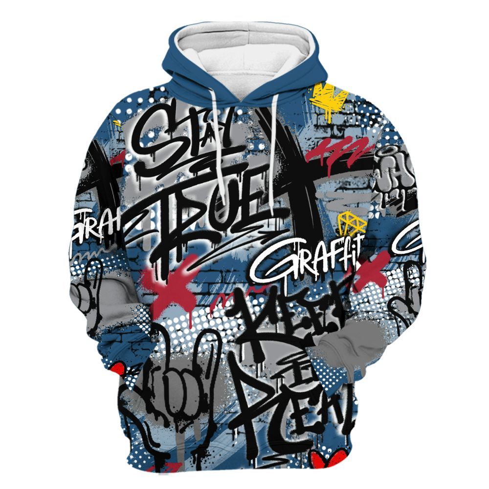 Hoodie To Match Rare Air 3s - True It Real Graffiti Streetwear All Over Print
