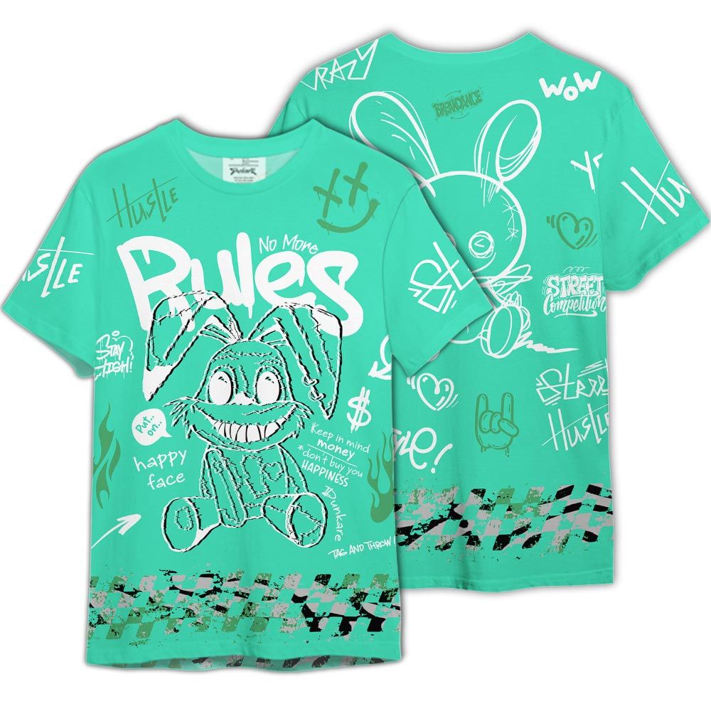 Shirt To Match Black Green Glow 3s - Graphic No More Rules Shirt Green Glow 3s Outfit