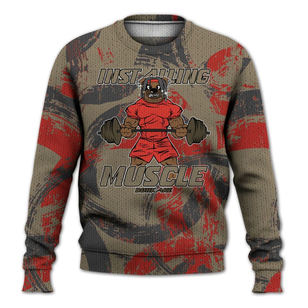 Knitted Sweater To Match Olive 9s - Installing Muscle Bear Circle Slpash