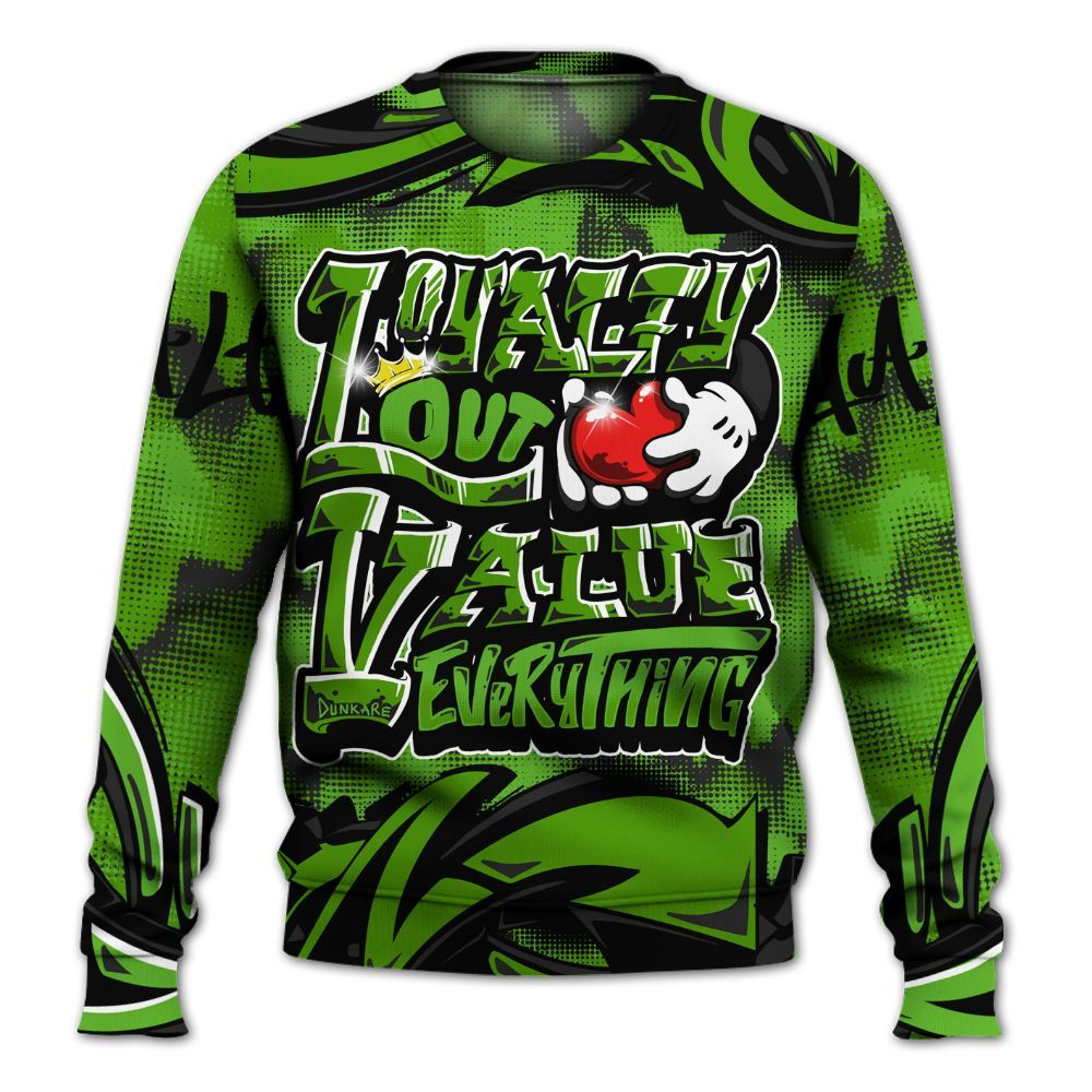 Sweatshirt To Match Air Foamposite One Volt - Loyalty Out Value Graffiti All Over Print