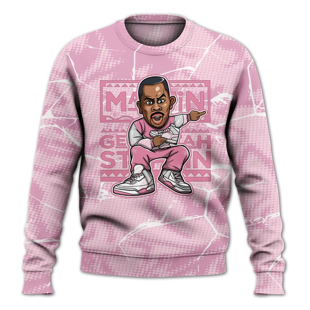 Sweatshirt To Match Orchid 4s - Get Tag Sneakers Steppin' Graphic Crack All Over Print