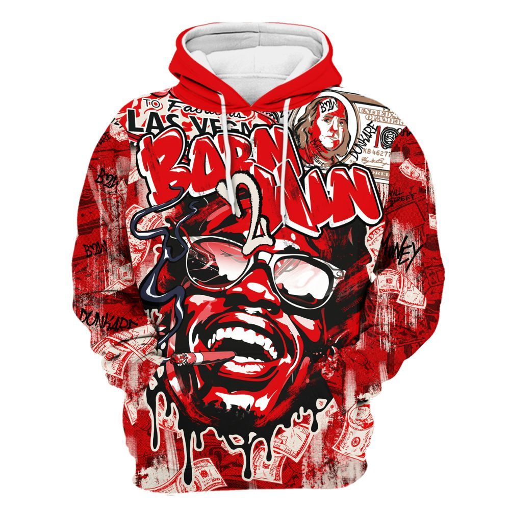 Hoodie To Match Low OG Howard University 1s - Born To Win Money All Over Print