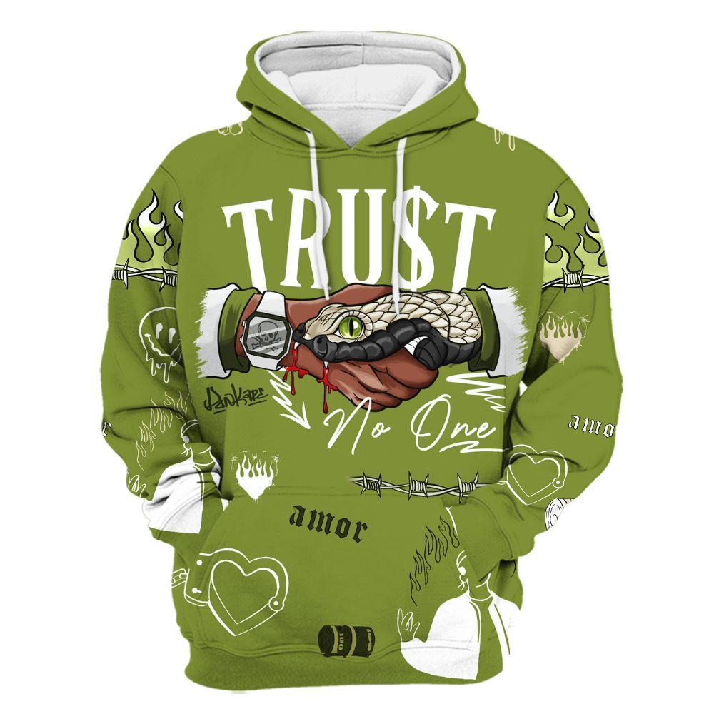 Hoodie To Match SB Dunk Low Asparagus - Snake Trust No One All Over Print