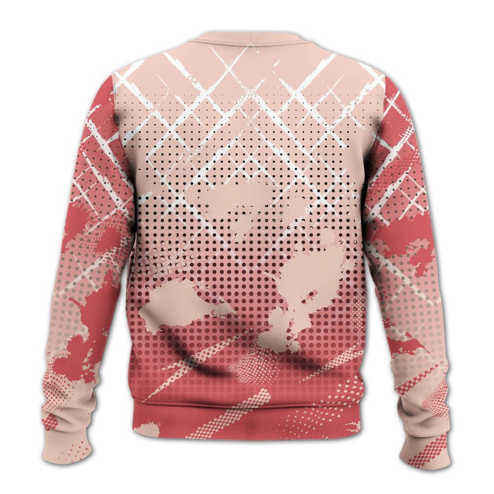Sweatshirt To Match Washed Coral 2s Shirt, Halftone Stand Business Dripping All Over Print