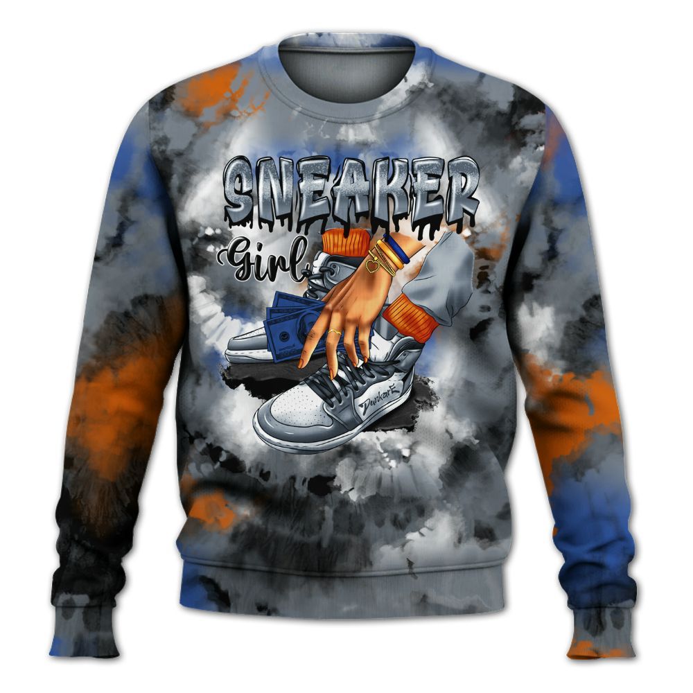 Sweatshirt To Match RS-X GS League - SNEAKER Girl Money Drip Tie Dye All Over Print