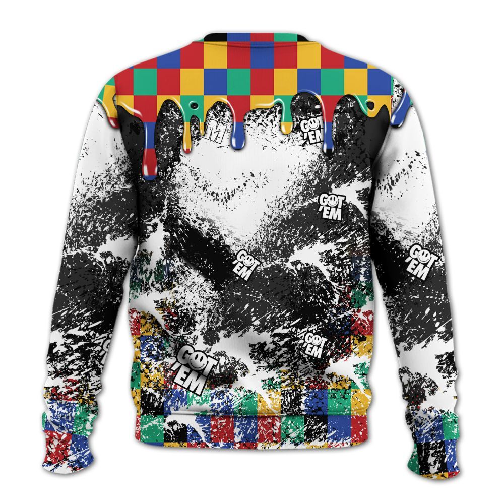 Sweatshirt To Match Air Rainbow Weave - Dripping 23 Drip All Over Print