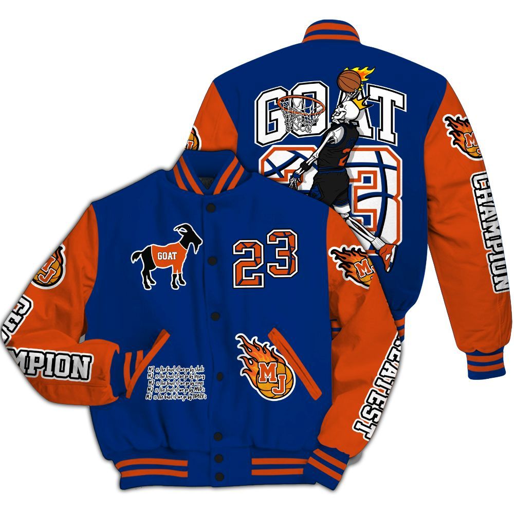 Varsity Jacket To Match Mid Knicks 1s - 23 G.0.A.T Jump Up Basketball All Over Print