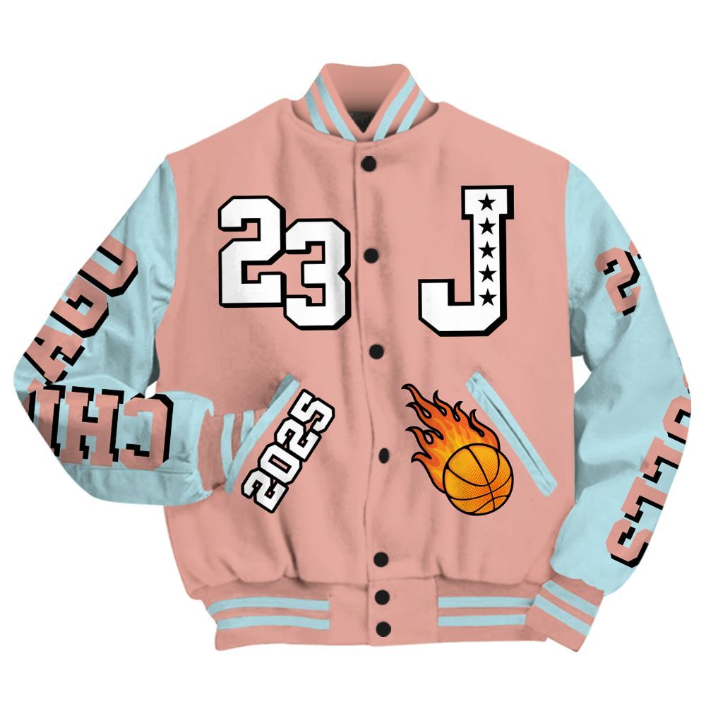 Varsity Jacket To Match Dunk Low Glacier Arctic - Chicago 23 Basketball All Over Print