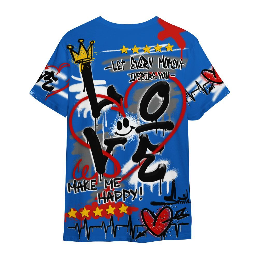 Shirt To Match Kobe 6 Game Royal - Happy Love Beats Graffiti Streetwear All Over Print