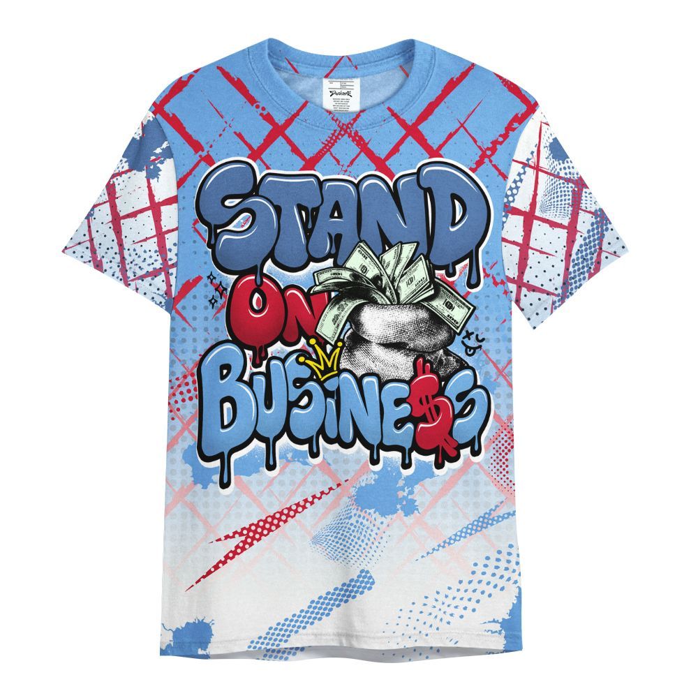 Shirt To Match University Blue 6s - Halftone Stand Business Dripping All Over Print