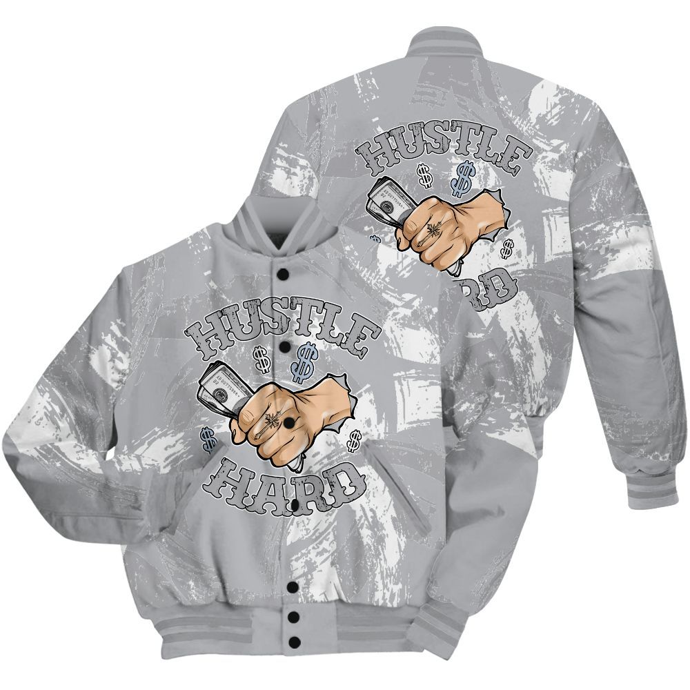 Varsity Jacket To Match Low OG Wolf Grey 1s Shirt - Hustles Hard! Splash All Over Print