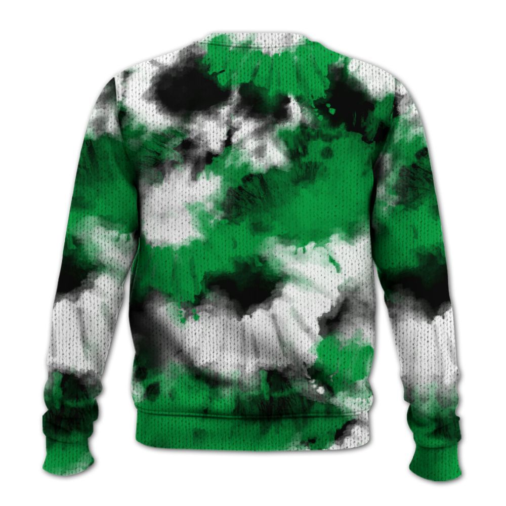 Knitted Sweater To Match Low Lucky Green 1s - Tie Dye FK Around Find Out