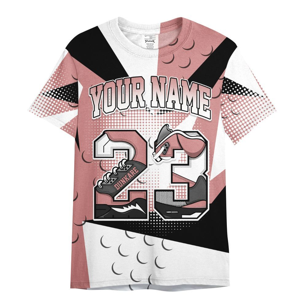 Shirt To Match Low OG Rust Pink 1s - Poly Custom Name Number 23 5s All Over Print