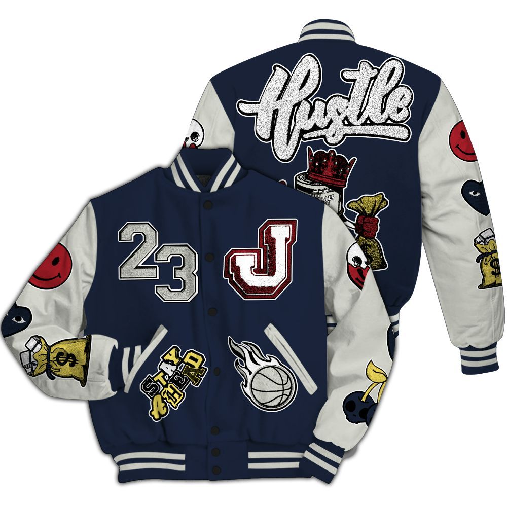 Varsity Jacket To Match Dunk Low COJP What The 2024 - Hustles Money Number 23 All Over Print