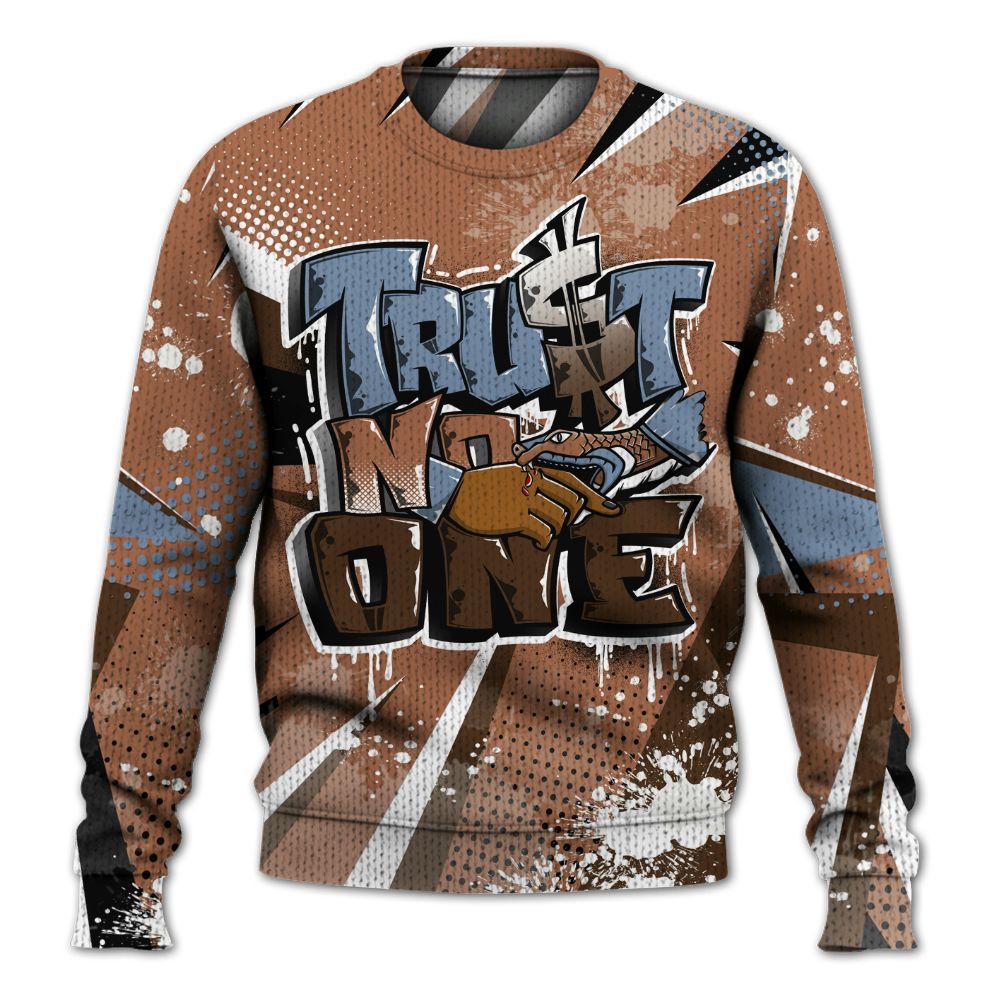 Knitted Sweater To Match Air Foamposite Metallic Copper - Poly Trust No One Dripping