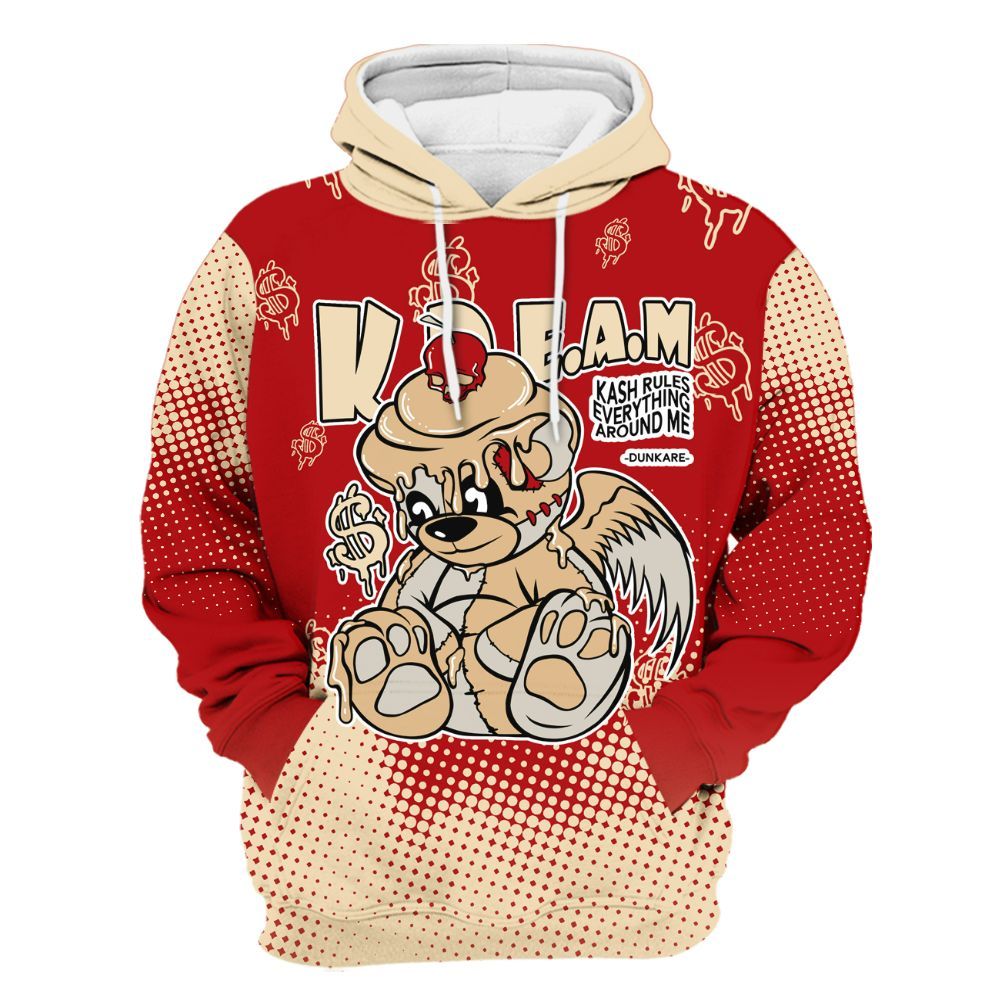 Hoodie To Match Dunk Low Strawberry Waffle - Loot Bear Unique Drip All Over Print