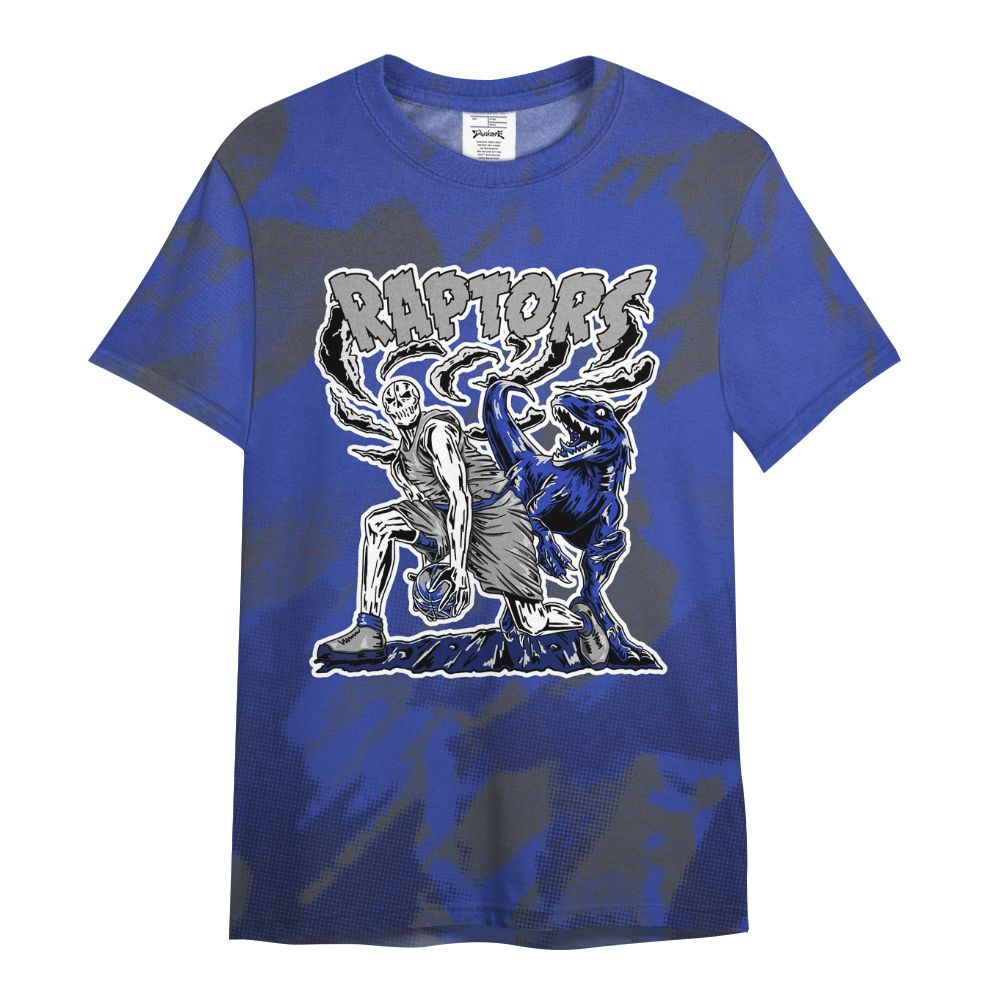 Shirt To Match Air Max Plus Black Racer Blue - Raptors Skeleton Abstract Halftone All Over Print