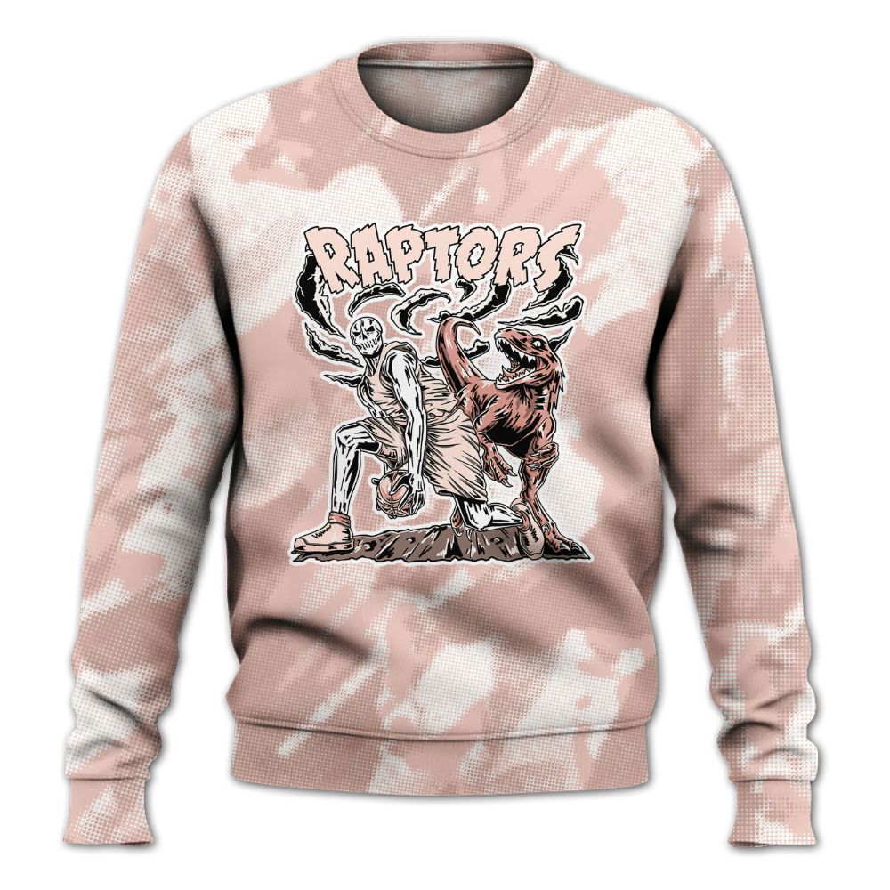 Sweatshirt To Match Low Legend Pink 11s - Raptors Skeleton Abstract Halftone All Over Print