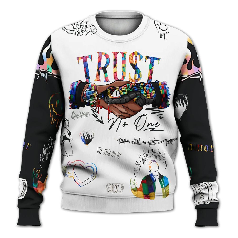 Sweatshirt To Match Air Rainbow Weave - Snake Trust No One All Over Print
