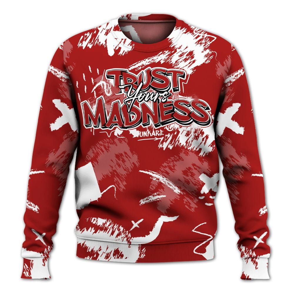 Sweatshirt To Match Red Taxi 12s - Trust Your Madness Retro Red Taxi 12s Outfit All Over Print