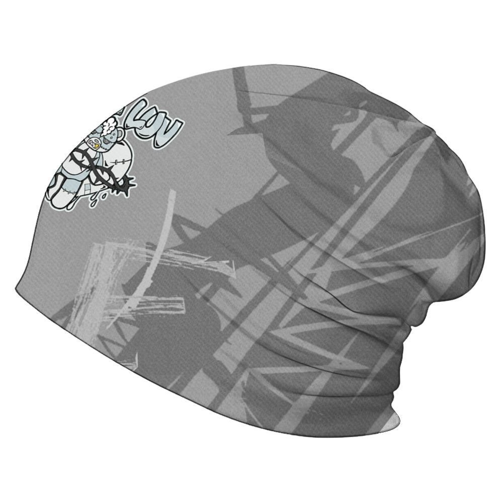 Beanie Hat To Match Black Wolf Grey 12s - False Romance Hugz Messyz Graphic