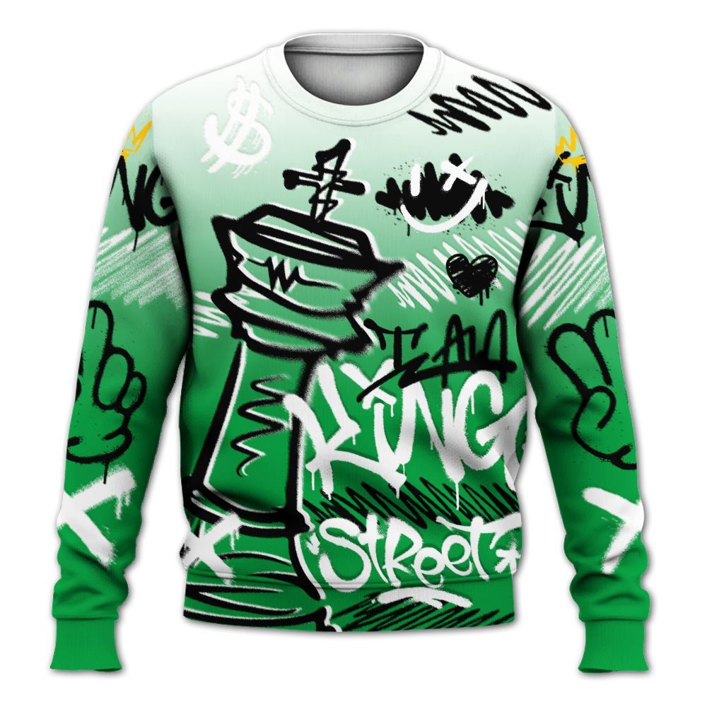 Sweatshirt To Match Low Lucky Green 1s - Street King Chess Streetwear All Over Print