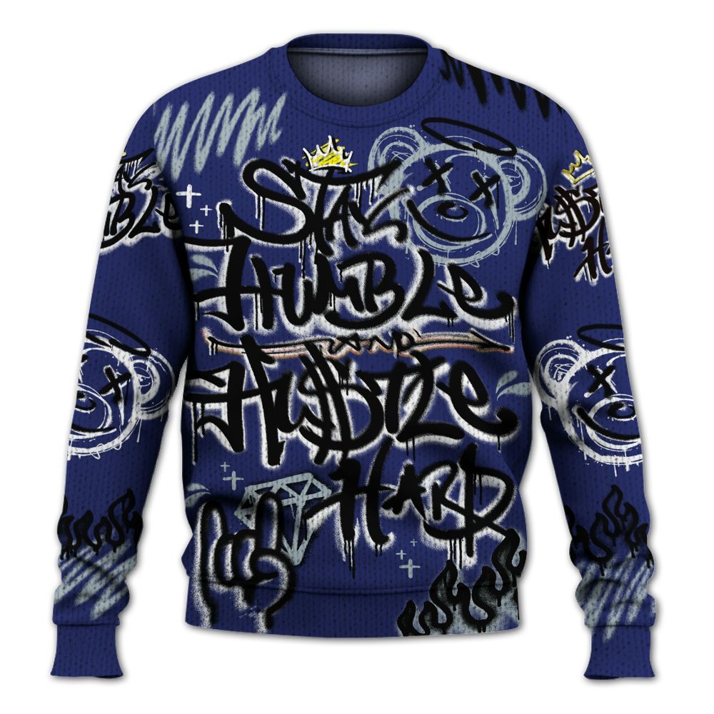Knitted Sweater To Match Midnight Navy 11s - Humble Drip Streetwear Graffity