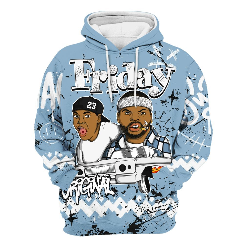 Hoodie To Match High University Blue 1s - Friday Sneaker Crayon All Over Print