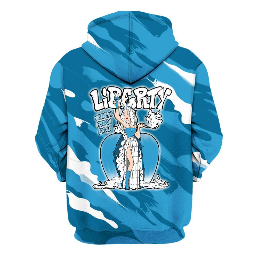 Hoodie To Match Powder Blue 9s - Midwest Cartoon Colored All Over Print