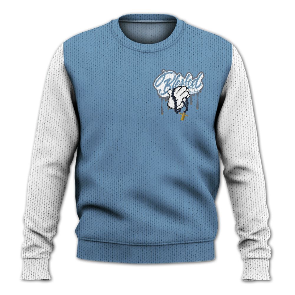 Knitted Sweater To Match High OG First In Flight 1s, Custom Name God Blessed Drip